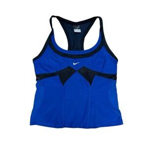 Nike Tank Top Women's Size Extra Large XL Royal Blue Black‎ Racerback Vintage